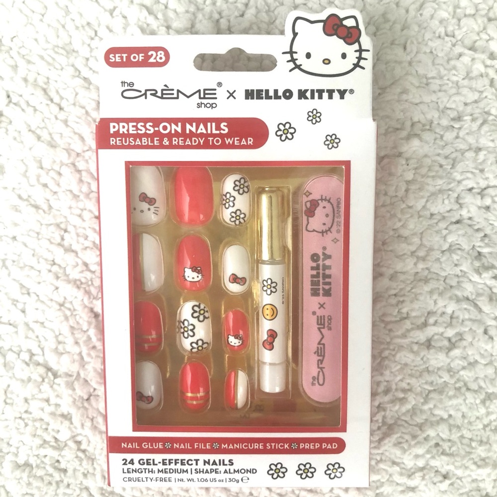 The Crème Shop HELLO KITTY press on nails set MIB set of 28 new